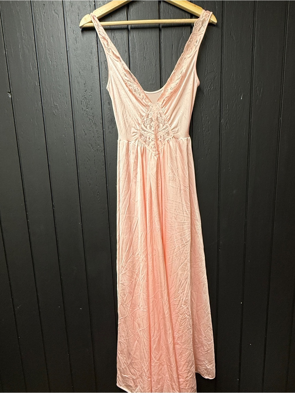 Olga Sleeveless V‑Neck Maxi Nightgown Dress in Blush